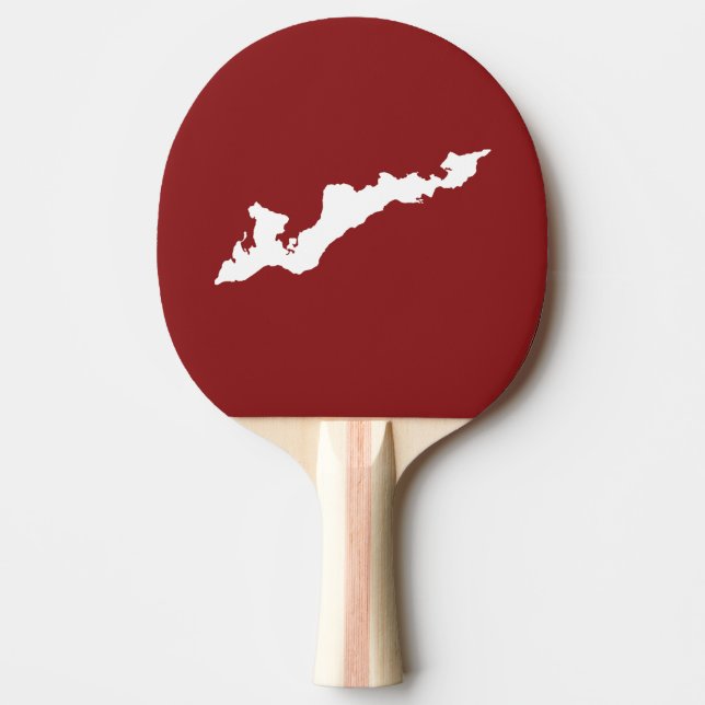 Klassisk fiskö, Logotyp Paddle - Vit/Röd Pingisracket (Framsidan)