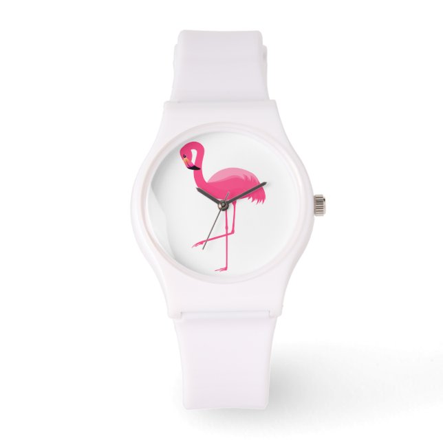 KLASSISK FLAMINGO ANPASSNINGSBAR VITT WATCH ARMBANDSUR (Framsida)
