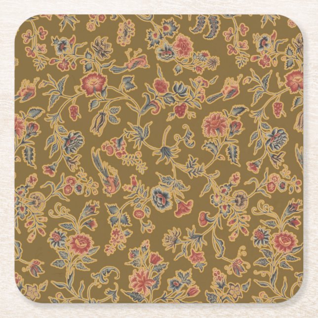 Klassisk Flower Chintz Söt Soft Blommigt Design Underlägg Papper Kvadrat (Framsidan)