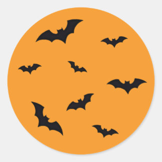 Klassisk flygande Fladdermus Halloween-stickers Runt Klistermärke
