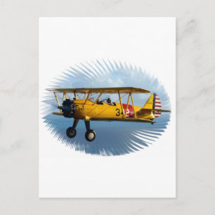 klassisk flygplan vykort
