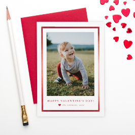 Klassisk folie ram Porträtt Photo Valentine Day Anteckningskort