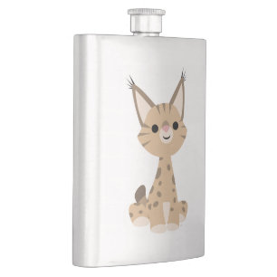 Klassisk för Cute Tecknad Lynx Fickplunta