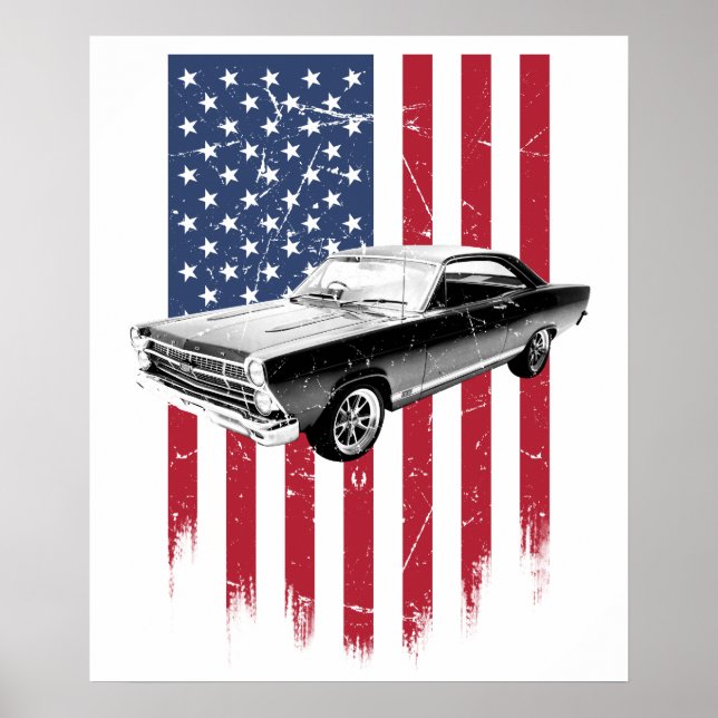 Klassisk Ford Fairlane 1967 Poster (Framsidan)