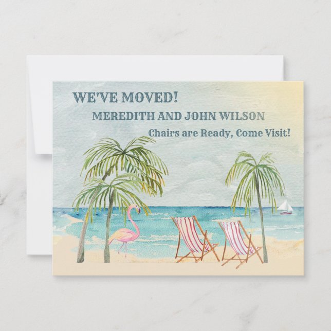 Klassisk förflyttning av vi har flyttat Watercolor Meddelande (Framsida)