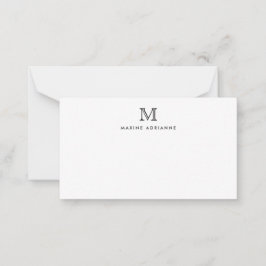 Klassisk formell Elegant Typografi Monogram Black  Anteckningskort
