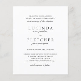 Klassisk formell inbjudan till QR-kodbudgetbröllop Flygblad