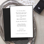 Klassisk formell inbjudan till svart gräns-bröllop<br><div class="desc">Elegantens svarta och vita bröllopsinbjudan med tunt svart gräns förnimmad med calligraphy typsnitt. Underbar för modernt klassiskt formellt bröllop. Du kan lägga till,  ta bort eller justera textens placering till kostym efter dina behov.</div>