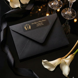 Klassisk formell monogram-kam returadressetikett returadress etikett