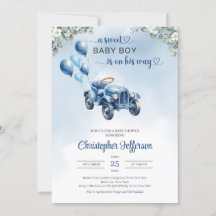 Klassisk fotbil leksak eukalyptus Baby Shower