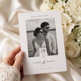 Klassisk Fotobryllop Save The Date-kort Spara Datumet