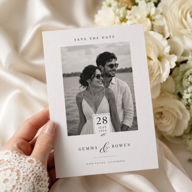 Klassisk Fotobryllop Save The Date-kort Spara Datumet (Skapare uppladdad)