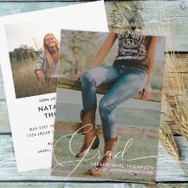 Klassisk fotomodern Studentfest Inbjudningar