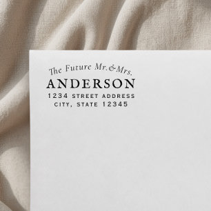 Klassisk Framtida Herr Fru Bröllop Returadress Stämpel