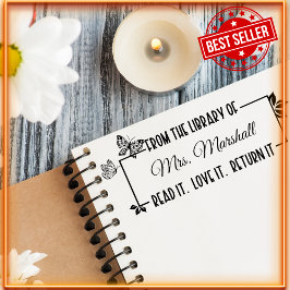 Klassisk "Från det här bibliotekets ägare" för lär Självfärgande Stämpel