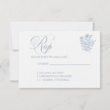 Klassisk fransk blå bröllops-RSVP-kort