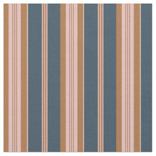 Klassisk Fransk Navy Brown Rosa Ticking Rand Tyg