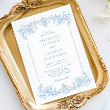 Klassisk Fransk Victorian Dusty Blue Bröllop