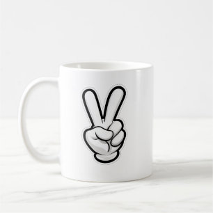 Klassisk fredshandsymbolikon kaffemugg