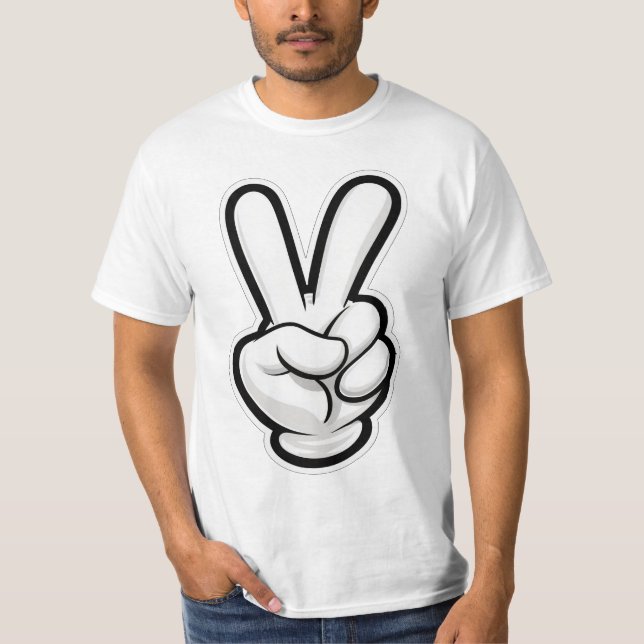 Klassisk fredshandsymbolikon t shirt (Framsida)