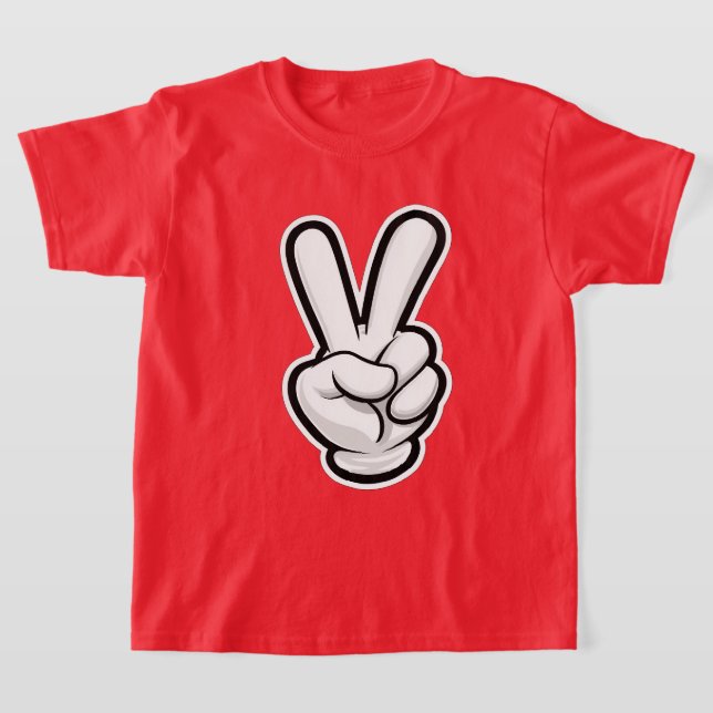 Klassisk fredshandsymbolikon t shirt (Laydown)