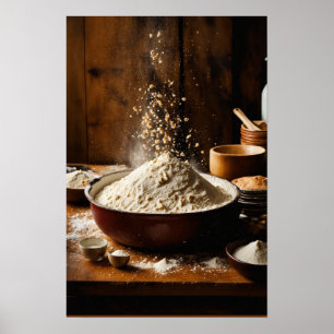Klassisk frukost med smörad toast och färsk apelsi poster