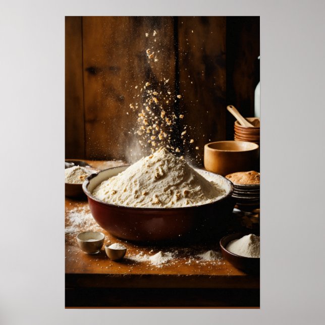 Klassisk frukost med smörad toast och färsk apelsi poster (Framsidan)