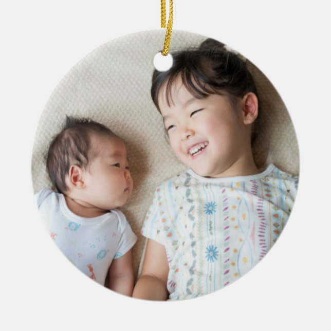 Klassisk Fullt Photo jul-Helgdag Ornament (Framsidan)