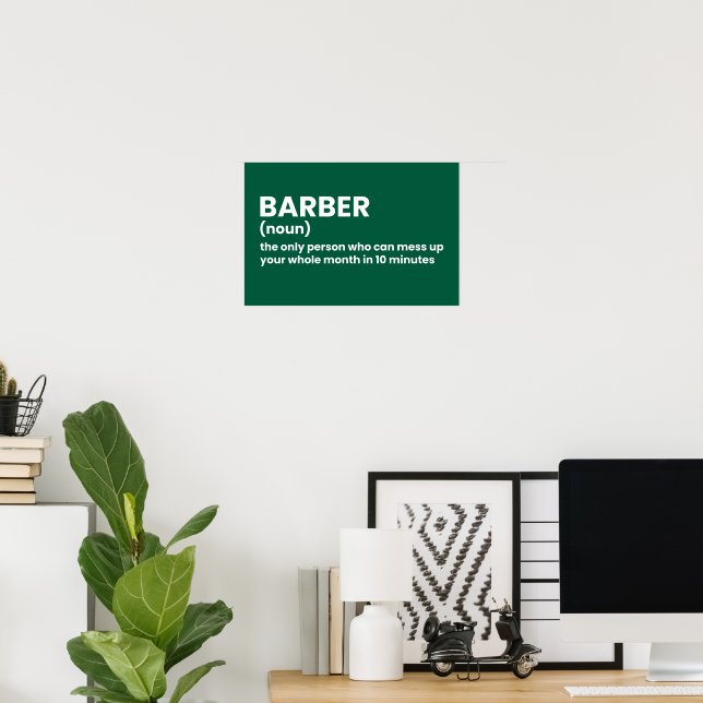 Klassisk, funny Barber Definition Poster (Hemmakontoret)