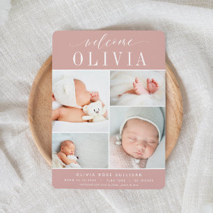 Klassisk fyra   Fotokollage Birth Meddelande