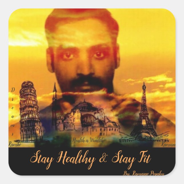 Klassisk fyrkantig fästpunkt fyrkantigt klistermärke (Framsida)