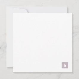 Klassisk fyrkantig monogramPersonlig PastellLila Anteckningskort