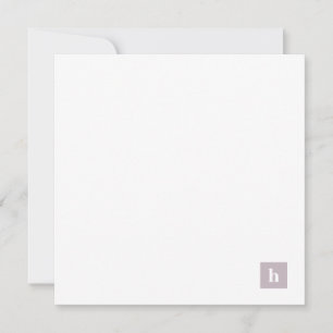 Klassisk fyrkantig monogramPersonlig PastellLila Anteckningskort