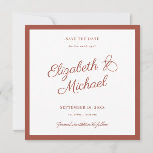 Klassisk fyrkantig Save the Date-platt kort med fe