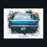 *~* Klassisk gammal antik bilmålning Vykort<br><div class="desc">VYKORT  VYKORT - KLASISKA BILAR RETRO - Grunge stil Digitalt Förbättrade Målningar - PERSONALISERA TEXT OM ÖNSKAS. -  baksida.</div>