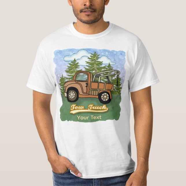 Klassisk gammal bogserbil t shirt (Framsida)