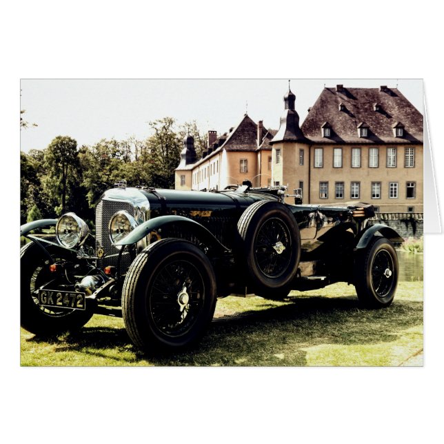 Klassisk gammal tidsbil hälsningskort (Framsidan Horizontal)