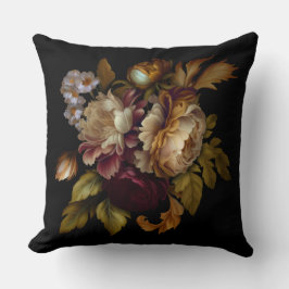 Klassisk gammalvärldsmålad blomsterlook kudde