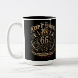 Klassisk Garage Kaffe Rast Route 66 Två-Tonad Mugg
