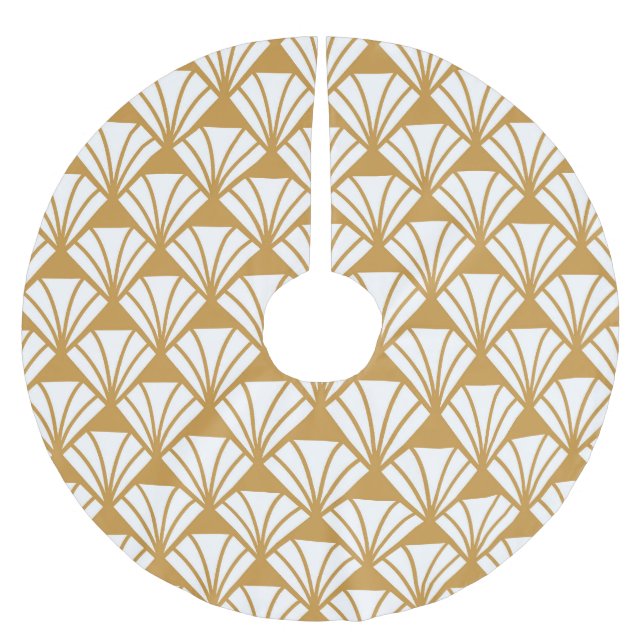 Klassisk geometri: Art Deco Elegance. Julgransmatta Borstad Polyester (Framsidan)