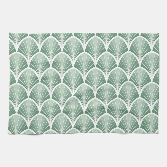 Klassisk geometri: Art Deco Seamless Stil Kökshandduk (Horisontell)