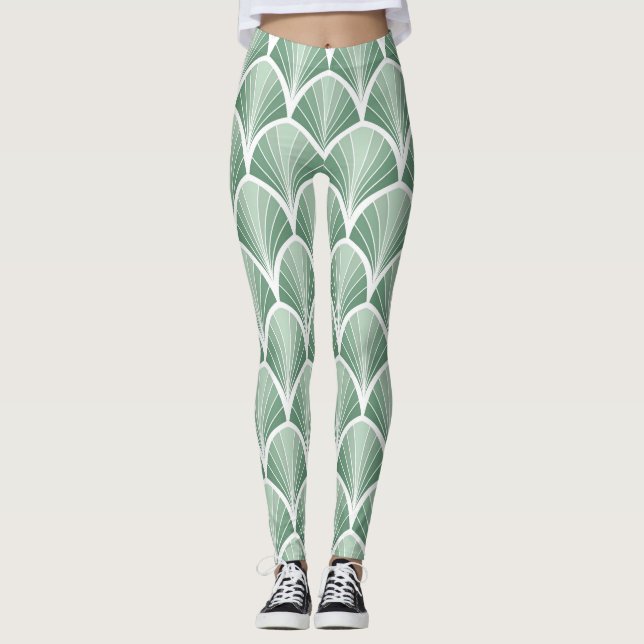 Klassisk geometri: Art Deco Seamless Stil Leggings (Framsida)