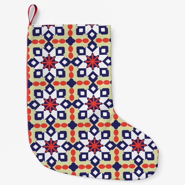 Klassisk geometri: Sömlös prydnadsdesign Liten Julstrumpa (Framsidan)