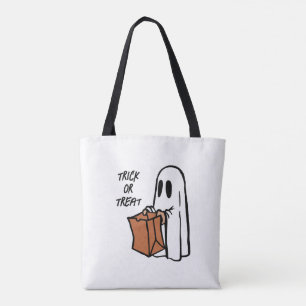Klassisk Ghost med Bag Bus eller godis Candy Bag Tygkasse