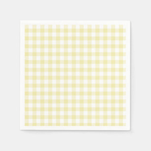 Klassisk Gingham Butter-Gult Pappersservett