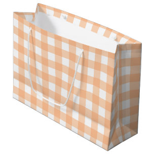Klassisk Gingham Check Play Mönster Peach