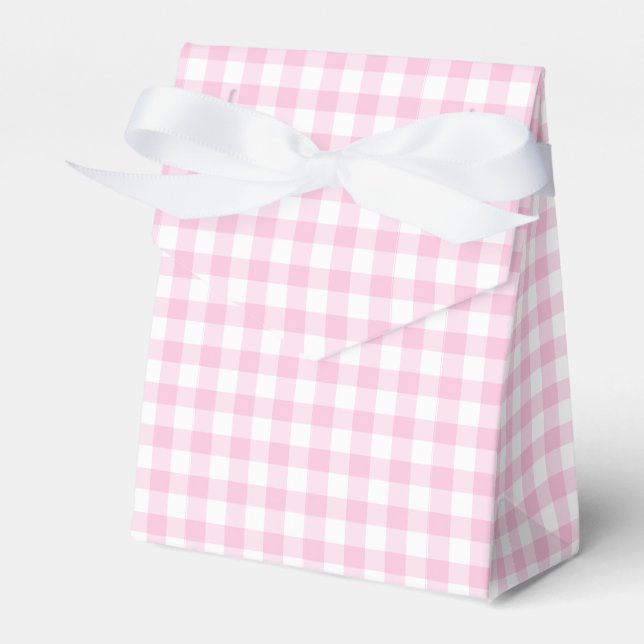 Klassisk Gingham Ljus Rosa Presentaskar (Framsidan Sidan)