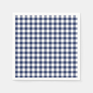 Klassisk Gingham Marinblå Pappersservett