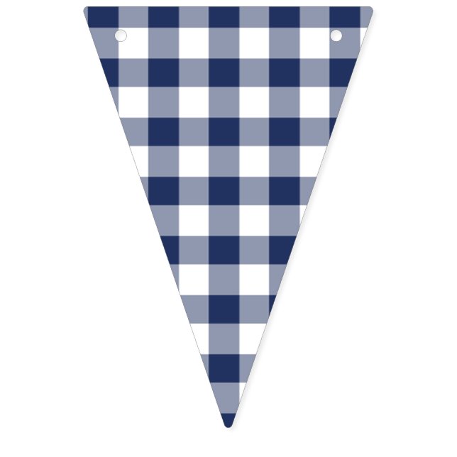 Klassisk Gingham Marinblå Vimplar (Första flaggan)