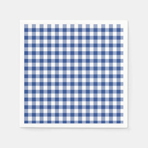 Klassisk Gingham True Blue Pappersservett
